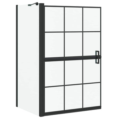 Bad Douchescreen Zwart en transparant 80 x 68 x 128 cm