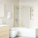 Douche Omhulsel Goud 130 x 138 cm ESG-glas en aluminium