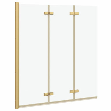 Douche Omhulsel Goud 130 x 138 cm ESG-glas en aluminium