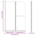 Douche Omhulsel Goud 95 x 140 cm ESG-glas en aluminium