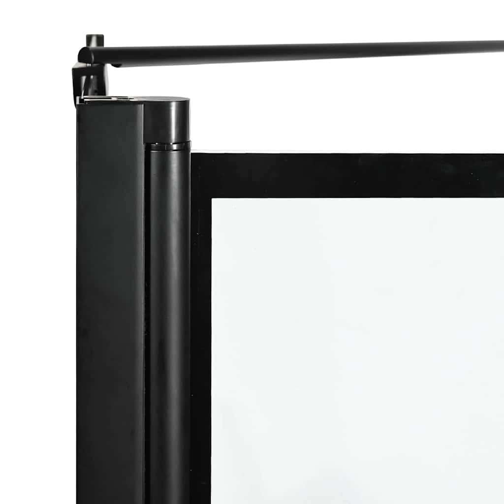 Bad Douchescreen Zwart en transparant 100 x 68 x 128 cm