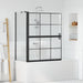 Bad Douchescreen Zwart en transparant 100 x 68 x 128 cm