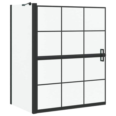 Bad Douchescreen Zwart en transparant 100 x 68 x 128 cm