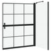 Bad Douchescreen Zwart en transparant 100 x 68 x 128 cm