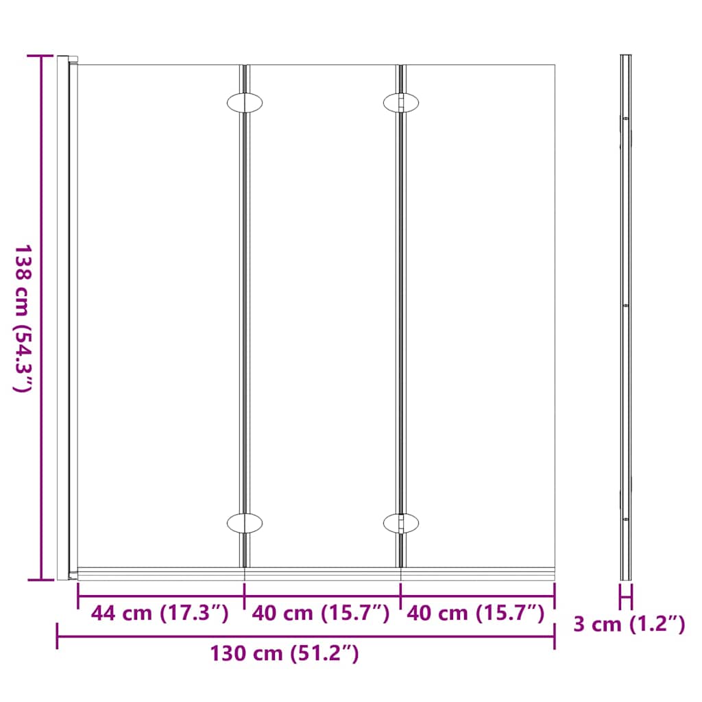 Douche Omhulsel Zwart en transparant 130 x 130 cm gehard glas