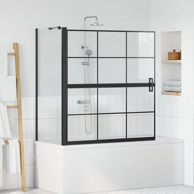 Bad Douchescreen Zwart en transparant 116 x 68 x 128 cm