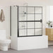 Bad Douchescreen Zwart en transparant 116 x 68 x 128 cm