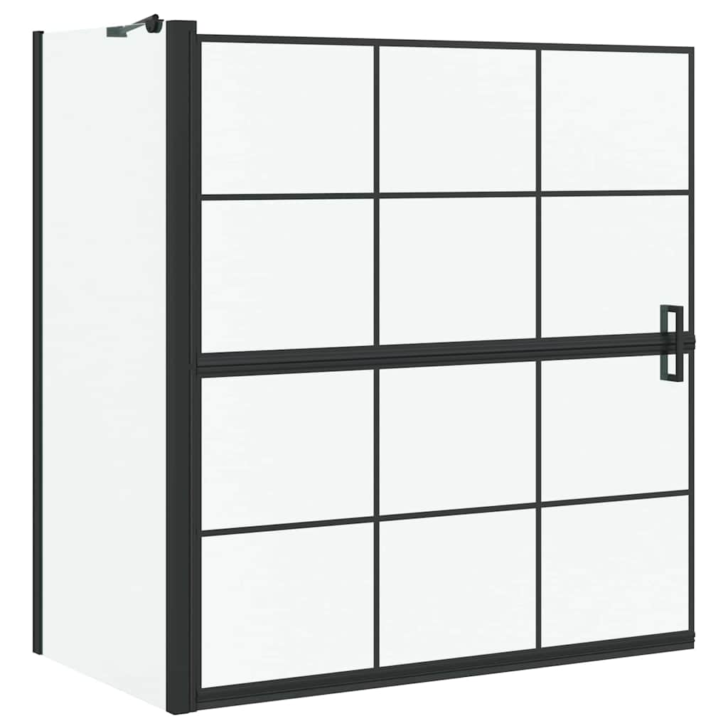 Bad Douchescreen Zwart en transparant 116 x 68 x 128 cm
