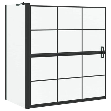 Bad Douchescreen Zwart en transparant 116 x 68 x 128 cm