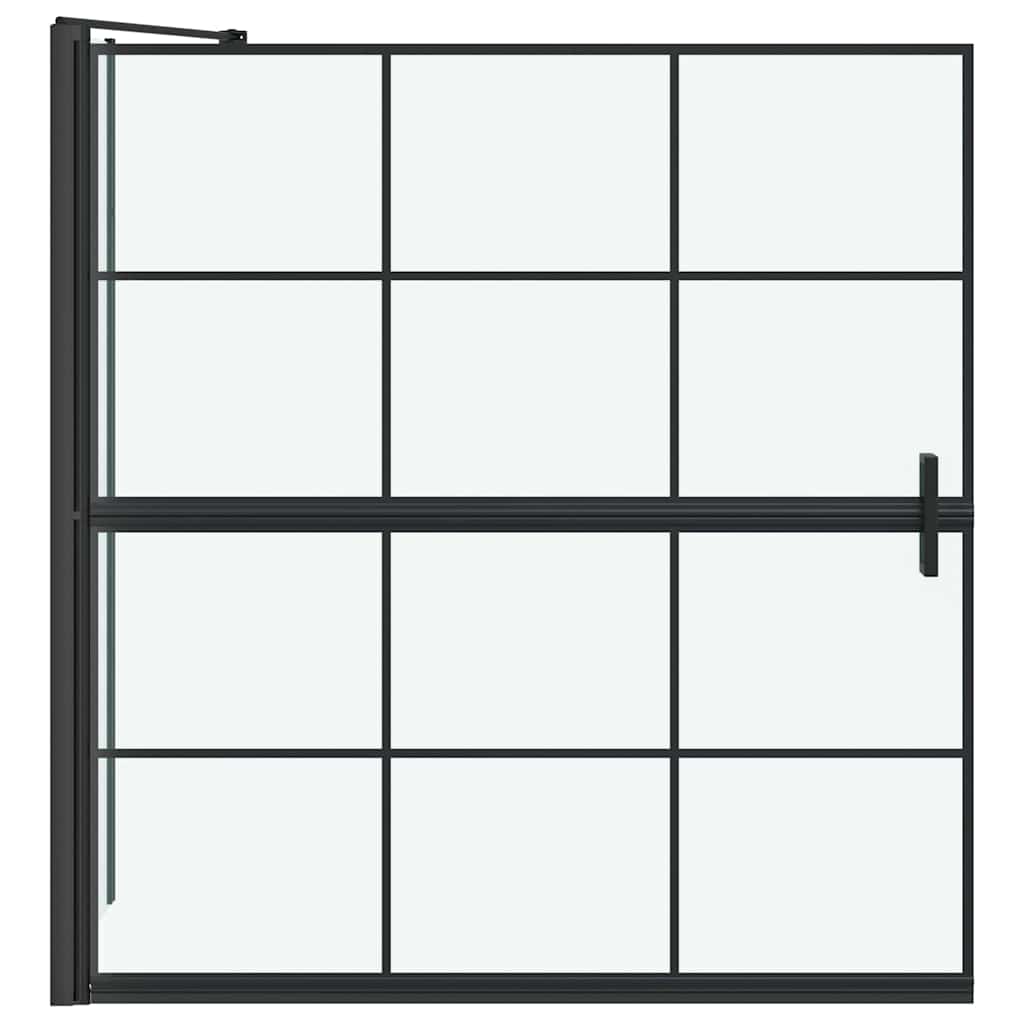 Bad Douchescreen Zwart en transparant 116 x 68 x 128 cm