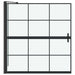Bad Douchescreen Zwart en transparant 116 x 68 x 128 cm