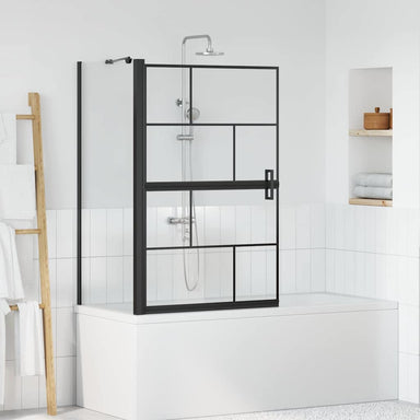 Bad Douchescreen Zwart en transparant 80 x 68 x 128 cm