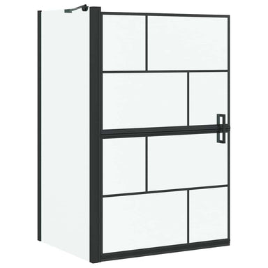 Bad Douchescreen Zwart en transparant 80 x 68 x 128 cm