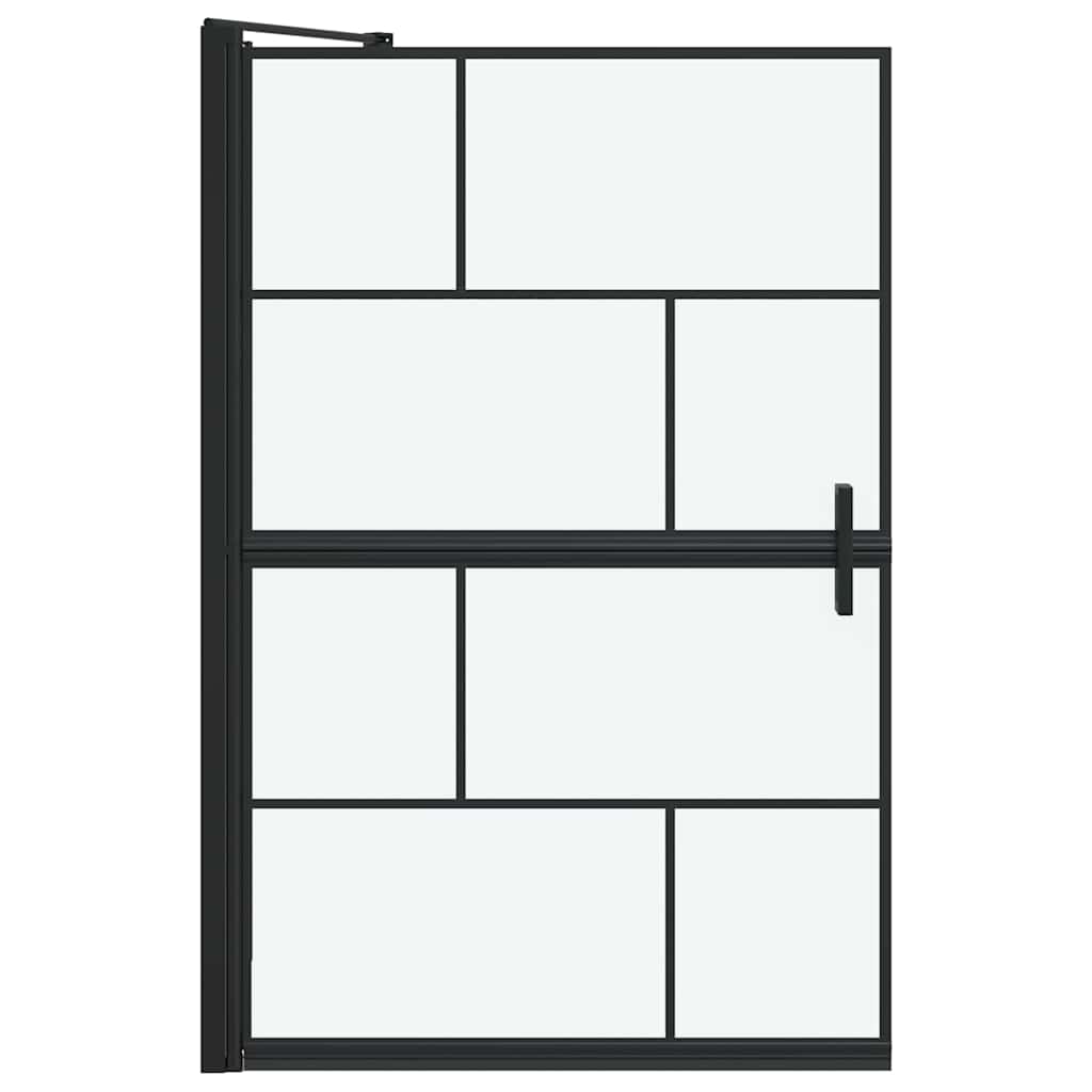 Bad Douchescreen Zwart en transparant 80 x 68 x 128 cm