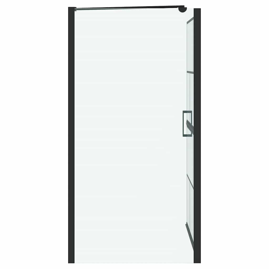 Bad Douchescreen Zwart en transparant 80 x 68 x 128 cm