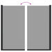 Bad Douchescreen Zwart 68 x 130 cm Gehard glas