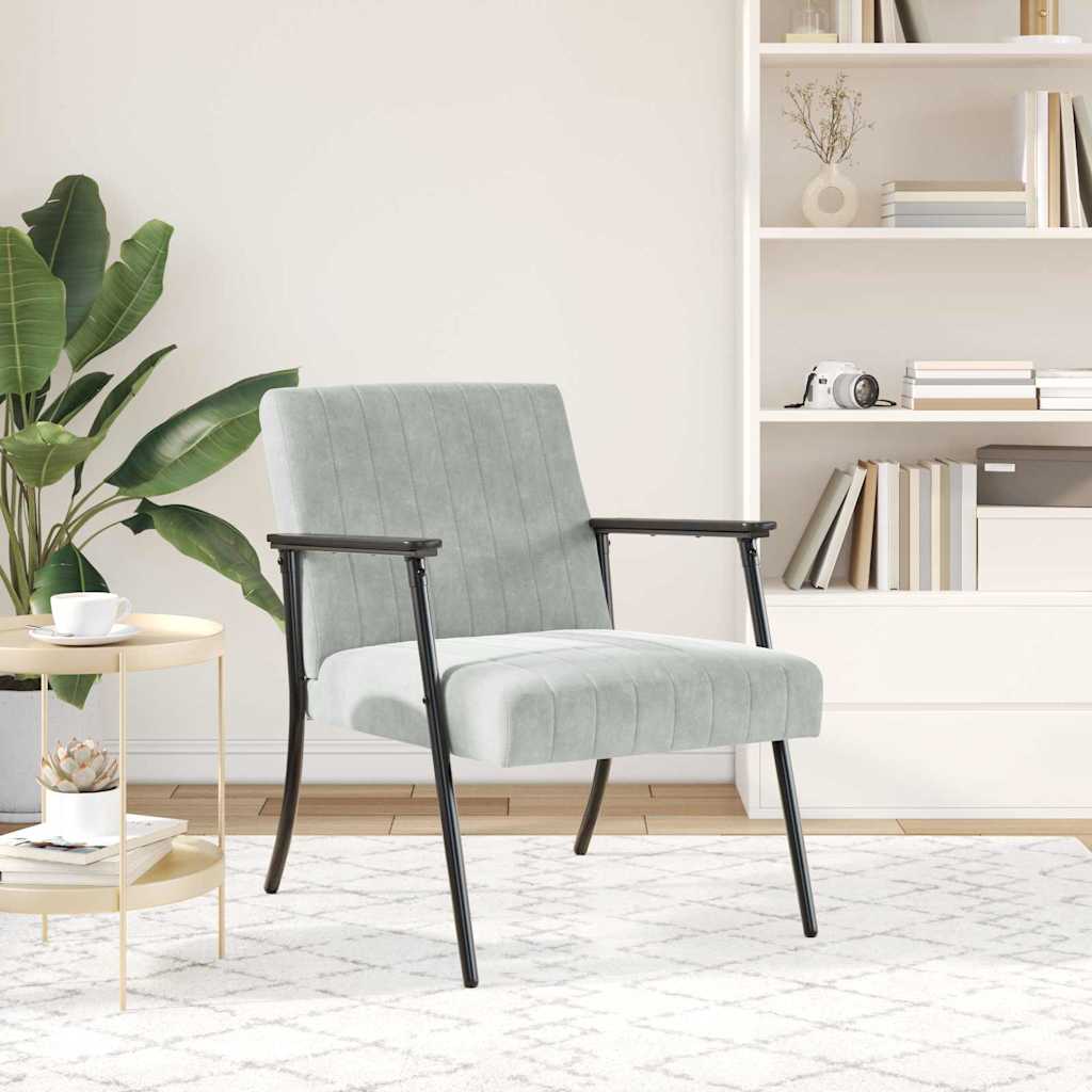 Fauteuil Lichtgrijs 59 x 75 x 78 cm Fluweel