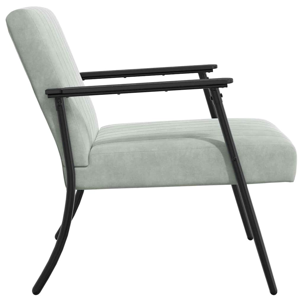 Fauteuil Lichtgrijs 59 x 75 x 78 cm Fluweel