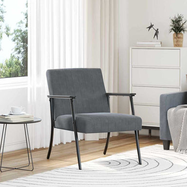 Fauteuil Donkergrijs 59 x 75 x 78 cm Fluweel