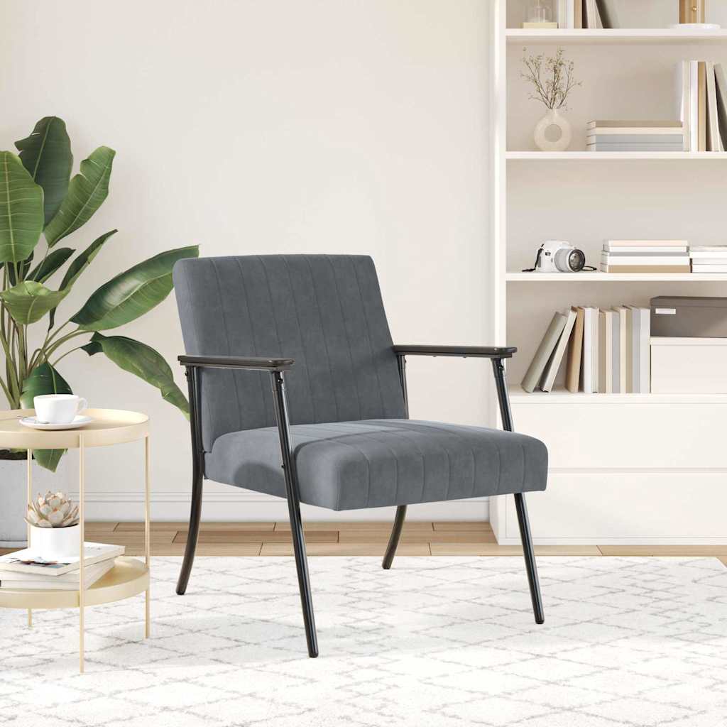 Fauteuil Donkergrijs 59 x 75 x 78 cm Fluweel