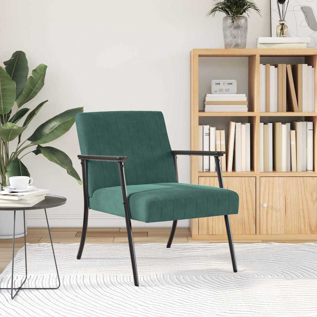Fauteuil Donkergroen 59 x 75 x 78 cm Fluweel