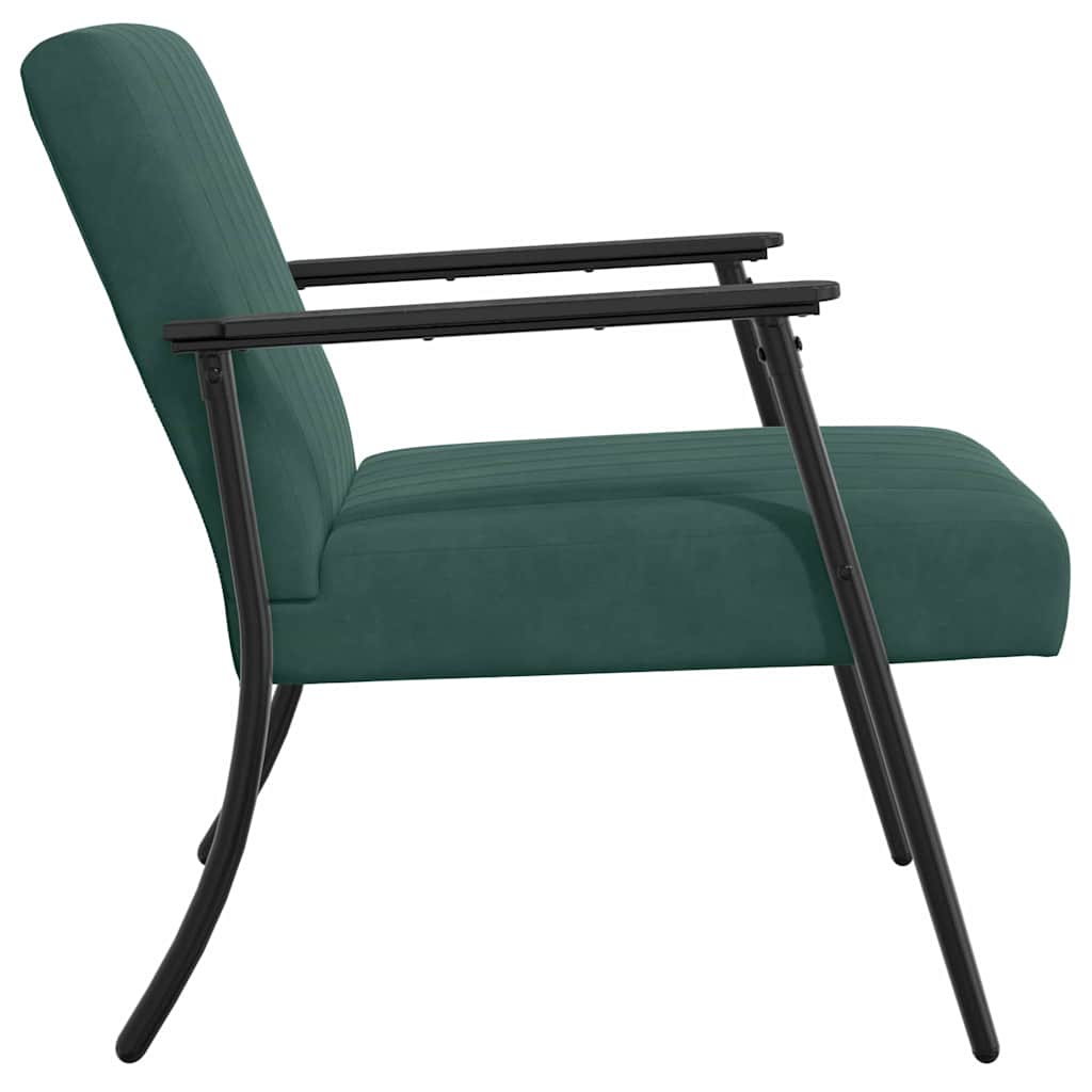 Fauteuil Donkergroen 59 x 75 x 78 cm Fluweel