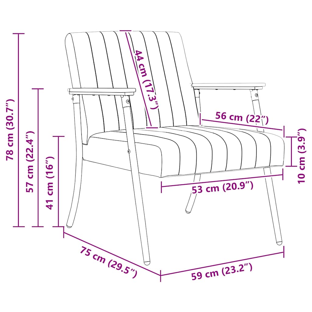 Fauteuil Turquoise 59 x 75 x 78 cm Fluweel