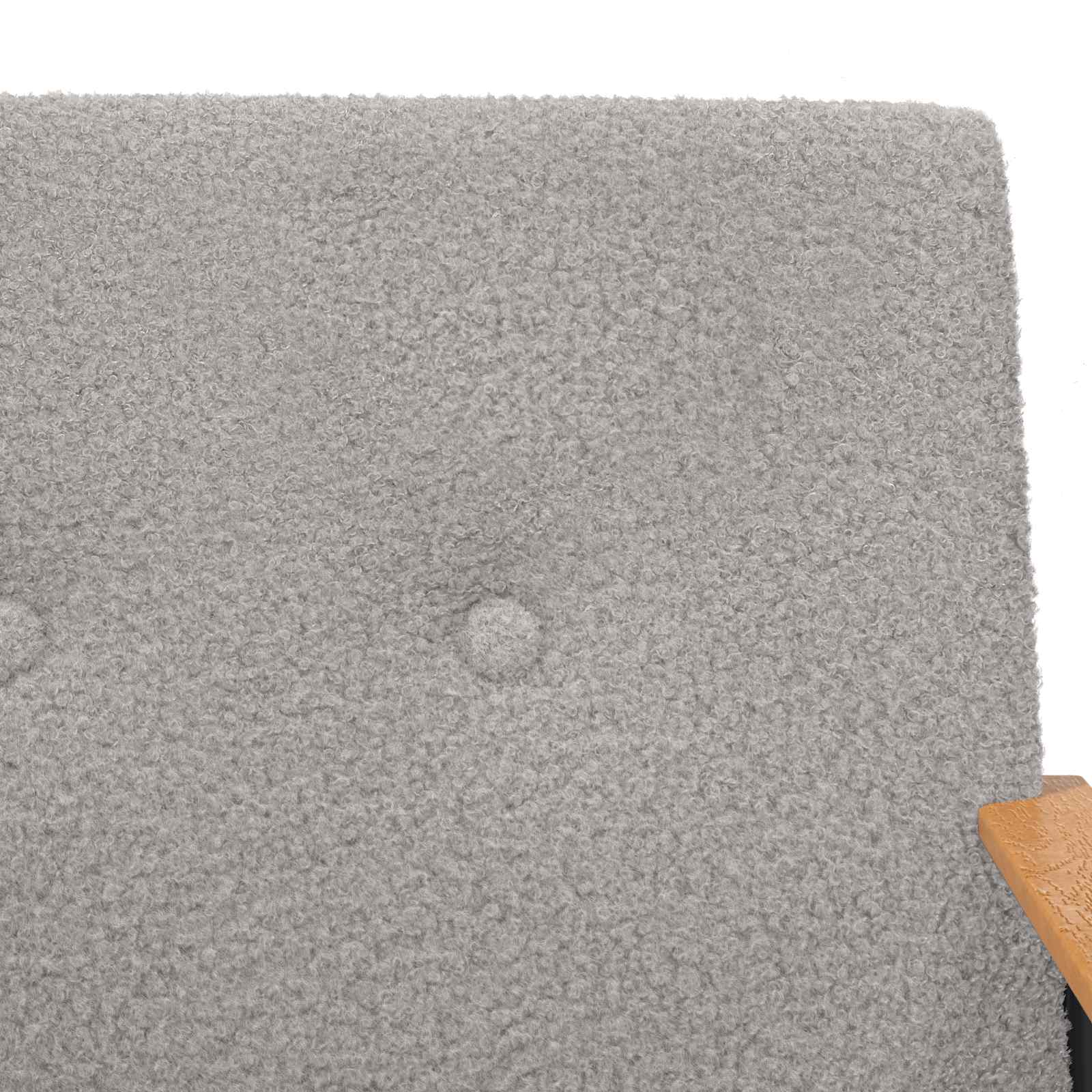 Fauteuil Lichtgrijs Krullend Wol-achtig Stof