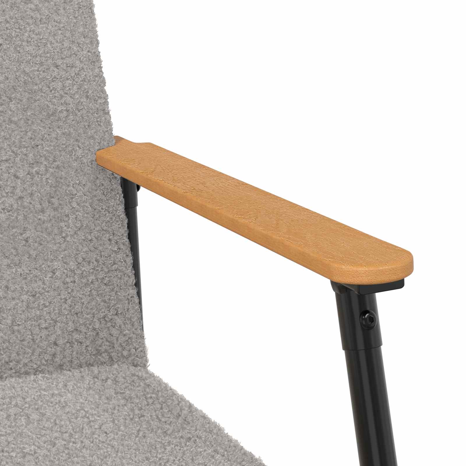 Fauteuil Lichtgrijs Krullend Wol-achtig Stof