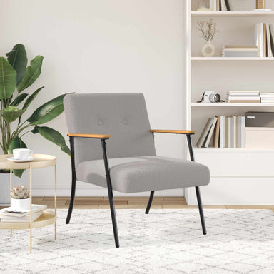 Fauteuil Lichtgrijs Krullend Wol-achtig Stof