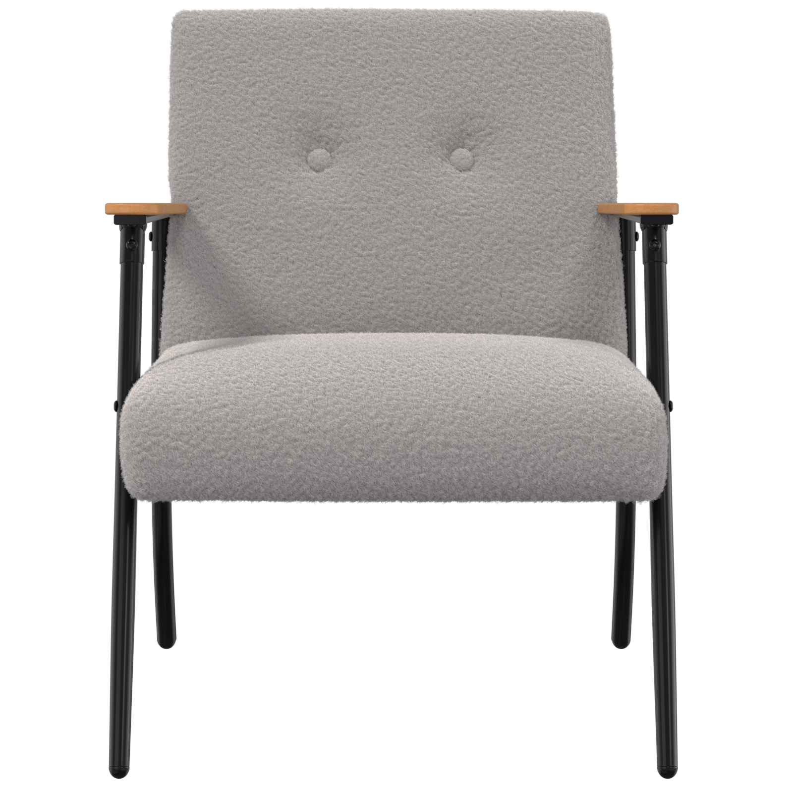 Fauteuil Lichtgrijs Krullend Wol-achtig Stof