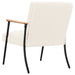 Fauteuil Crème Krullend Wol-achtig Stof