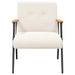 Fauteuil Crème Krullend Wol-achtig Stof