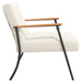 Fauteuil Crème Krullend Wol-achtig Stof