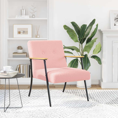 Fauteuil Roze Krullend Wol-achtig Stof
