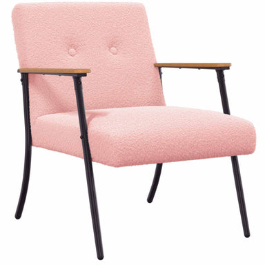 Fauteuil Roze Krullend Wol-achtig Stof