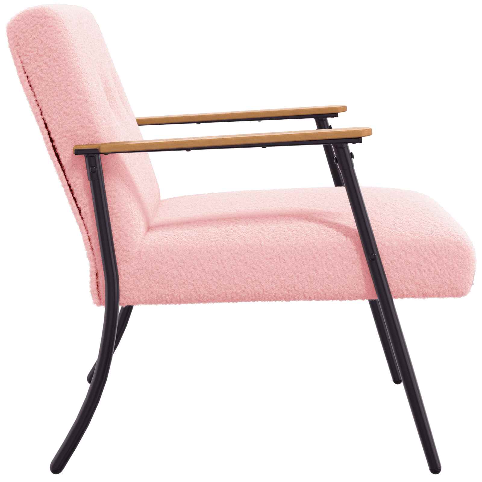 Fauteuil Roze Krullend Wol-achtig Stof