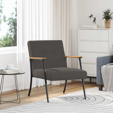 Fauteuil Donkergrijs Krullend Wol-achtig Stof