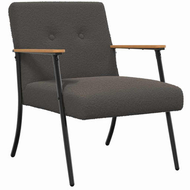 Fauteuil Donkergrijs Krullend Wol-achtig Stof