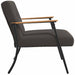 Fauteuil Donkergrijs Krullend Wol-achtig Stof