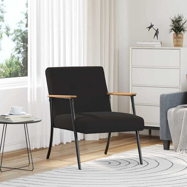 Fauteuil Zwart Krullend Wol-achtig Stof