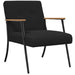 Fauteuil Zwart Krullend Wol-achtig Stof