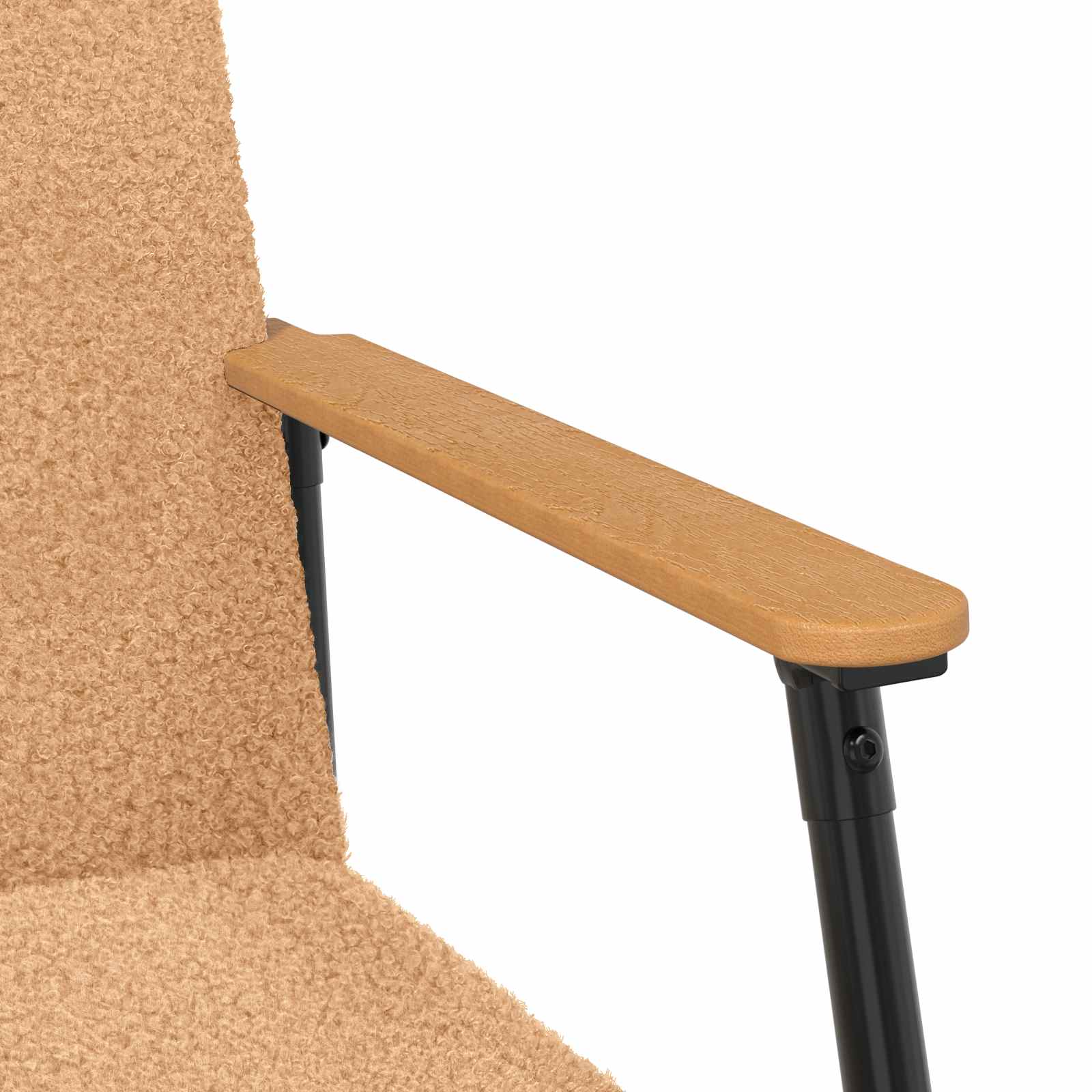 Fauteuil Beige Krullend Wol-achtig Stof