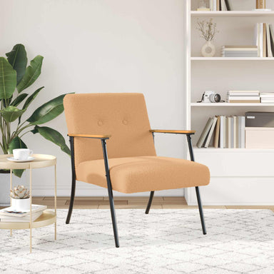 Fauteuil Beige Krullend Wol-achtig Stof