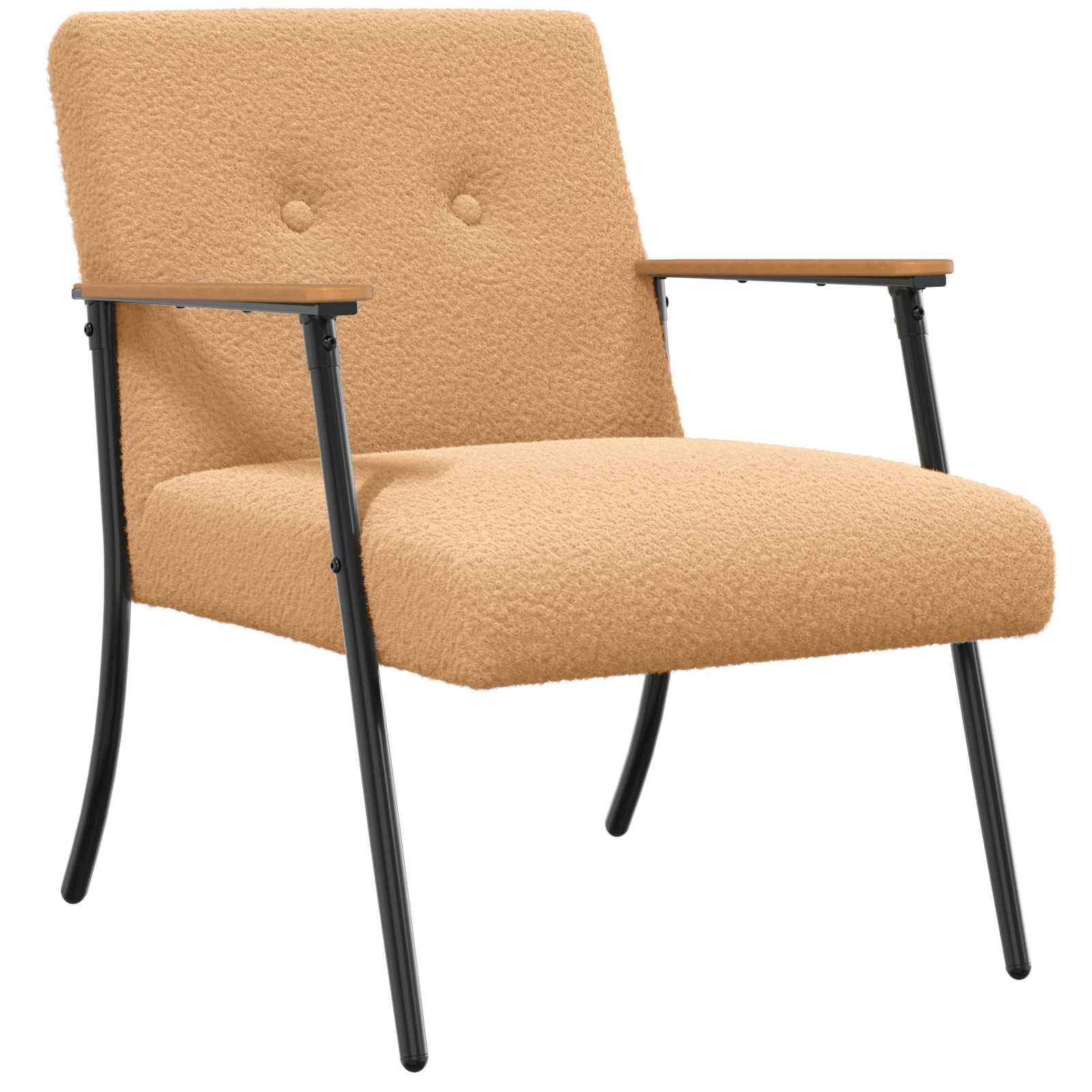 Fauteuil Beige Krullend Wol-achtig Stof