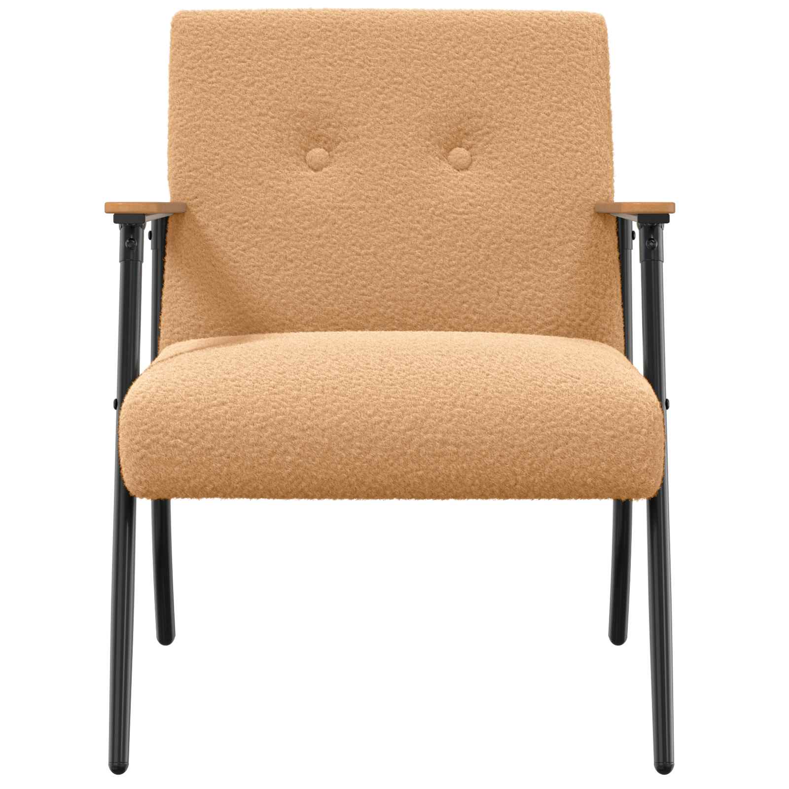 Fauteuil Beige Krullend Wol-achtig Stof