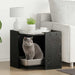 Kattenbak Omheining Zwart eiken 53 x 53 x 51 cm Bewerkt hout