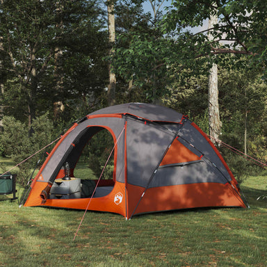 Koepeltent met Verwijderbare Regenkap Grijs en Oranje