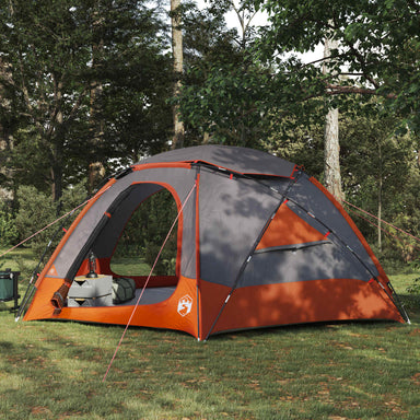 Koepeltent met Verwijderbare Regenkap Grijs en Oranje