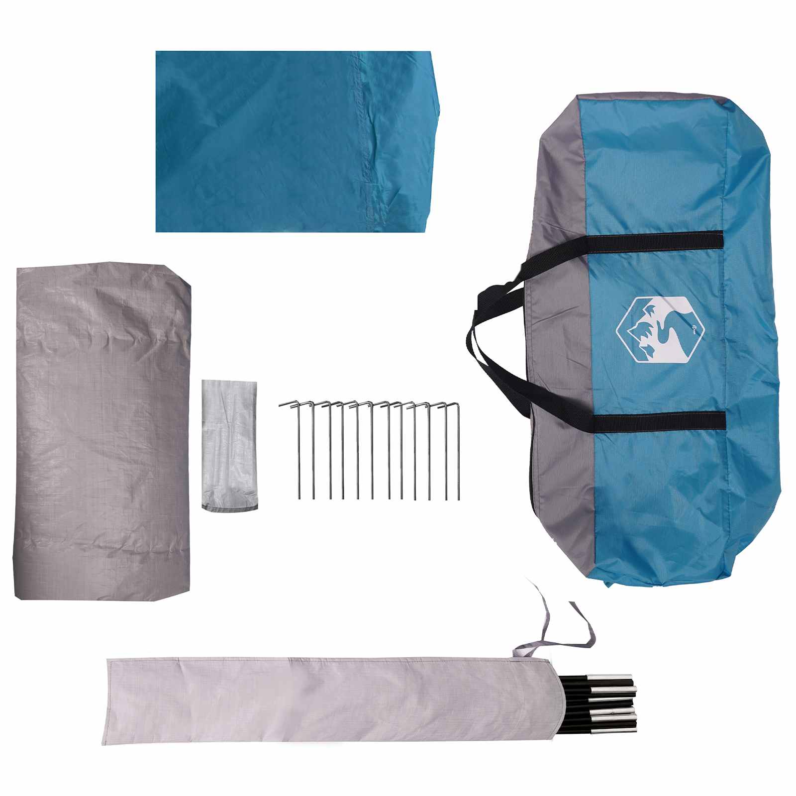 Koepeltent met Verwijderbare Regenkap Blauw 12-Persoons